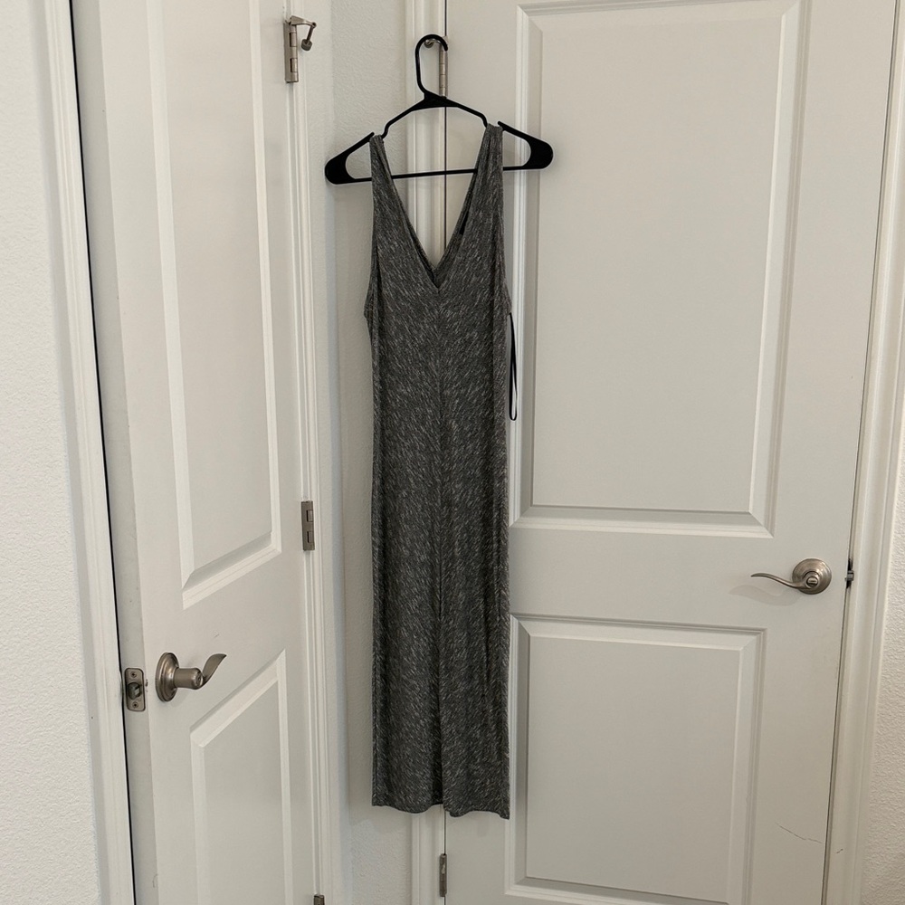 Mossimo Supply Co. Charcoal V-Neck Sleeveless Maxi Dress